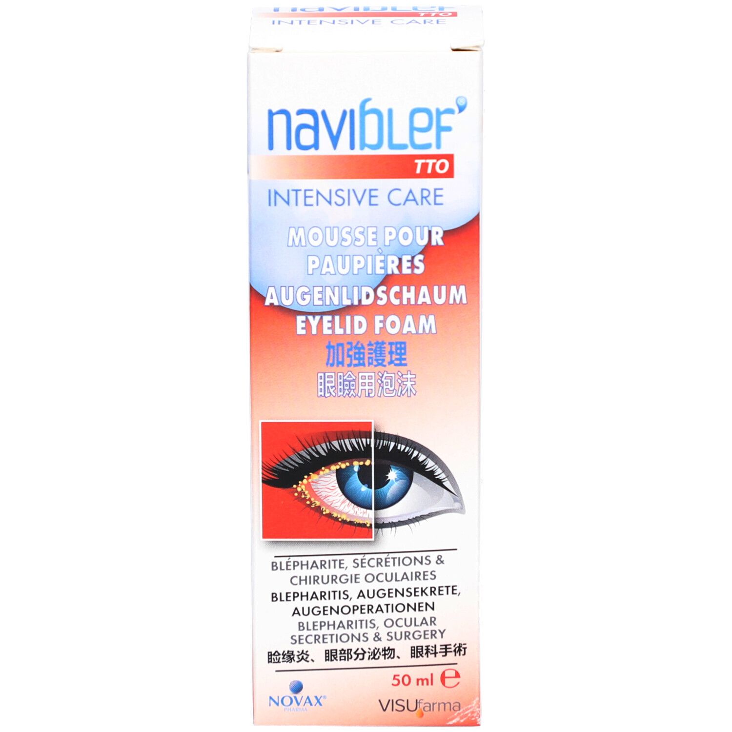 Naviblef TTO Intensive Care Augenlidsschaum, 50 ml.