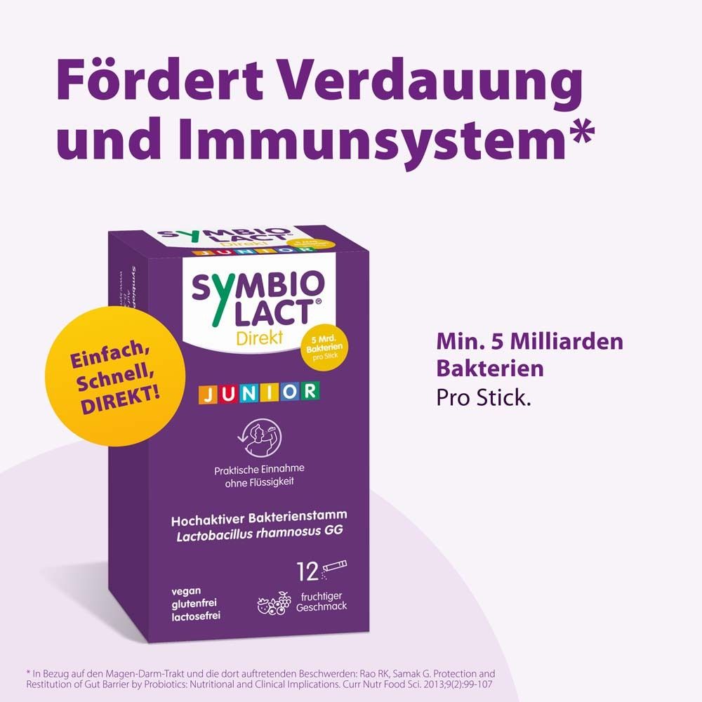 SymbioLact Direkt JUNIOR – 12 Sticks mit 5 Mrd. Lactobacillus rhamnosus GG