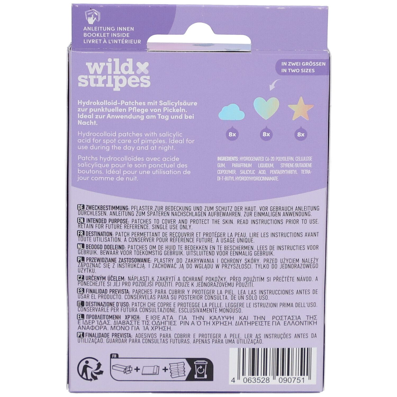 wild stripes Anti-Pickel Patches Holo Clear mit Salicylsäure