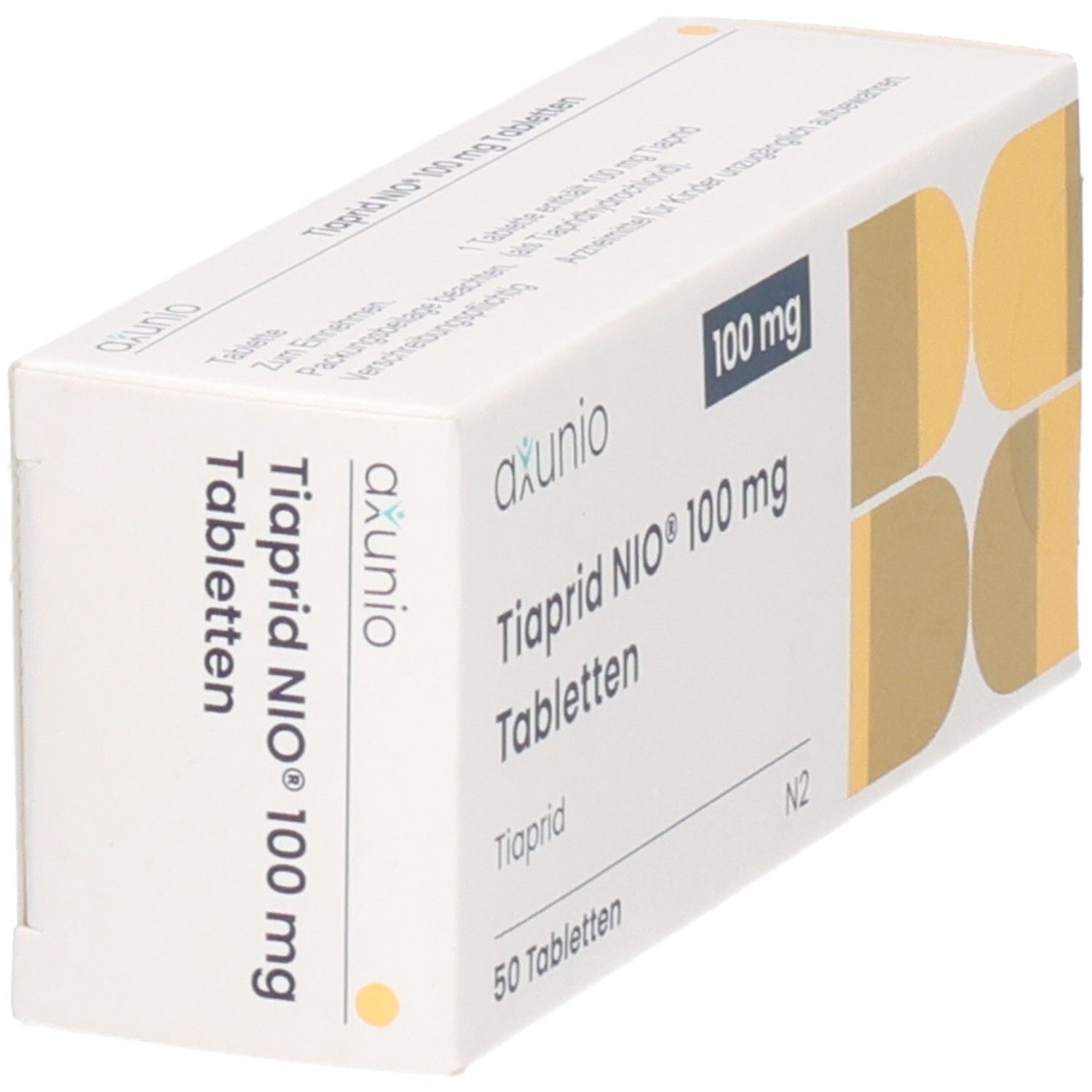 Axunio Tiaprid NIO 100 mg Tabletten, 50 Stück.