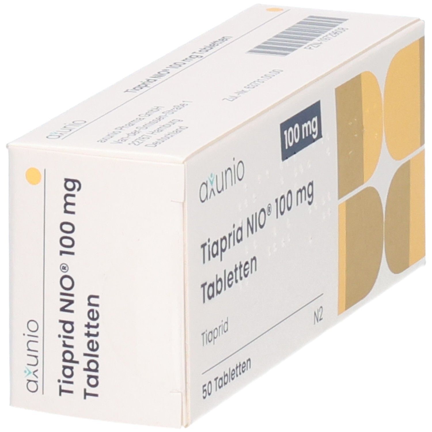 Axunio Tiaprid NIO 100 mg Tabletten, 50 Stück.