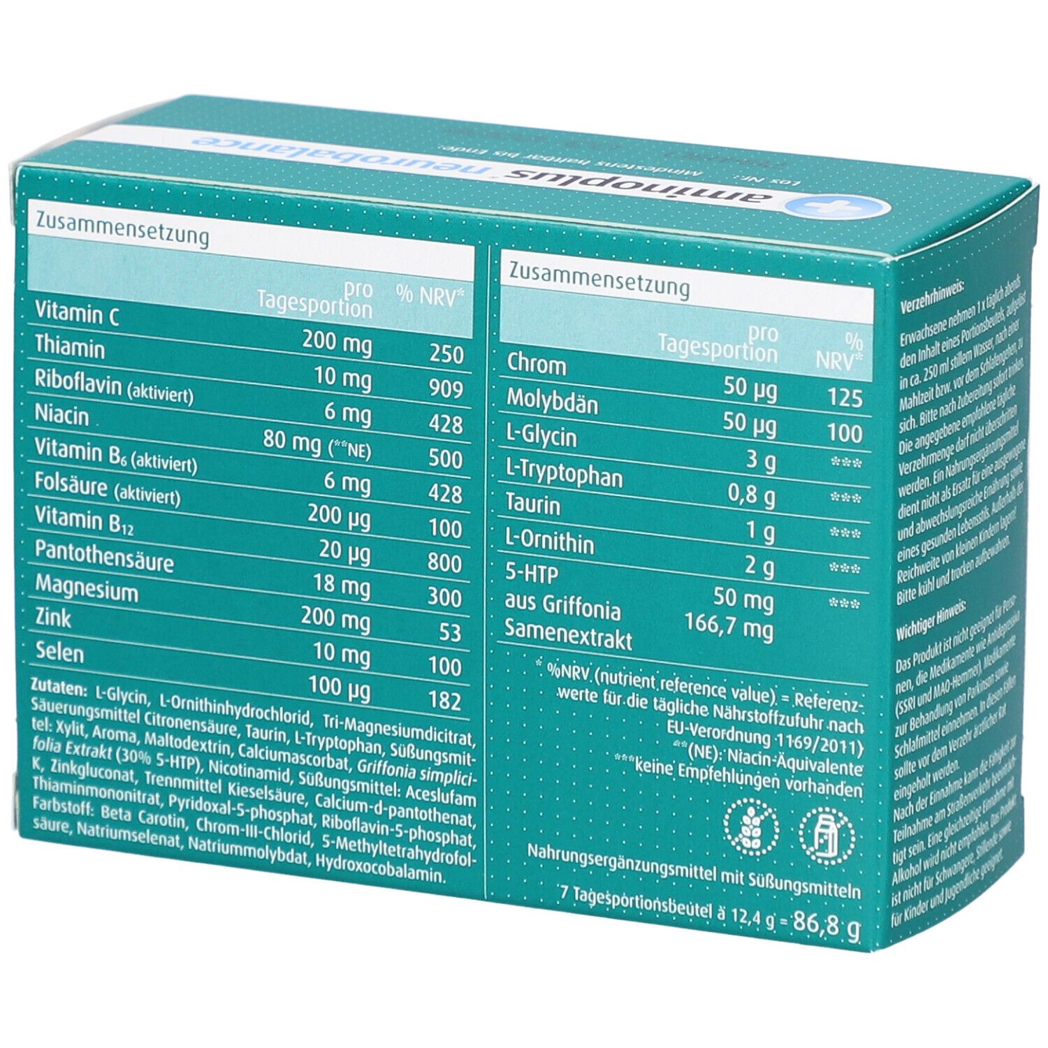 aminoplus neurobalance – 7 Tagesportionen mit 5-HTP, Vitaminen & Mineralstoffen