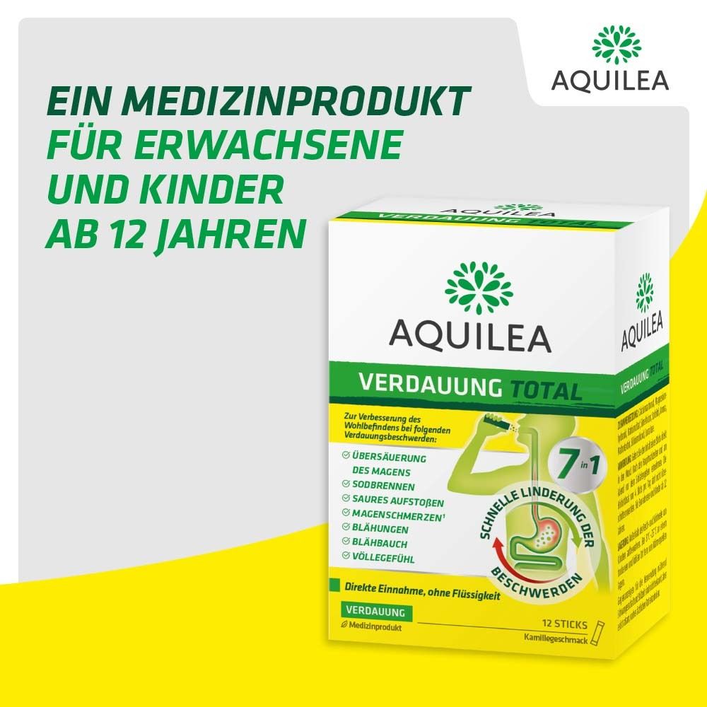 Aquilea Verdauung Total Packung. Medizinprodukt für Erwachsene und Kinder ab 12 Jahren.