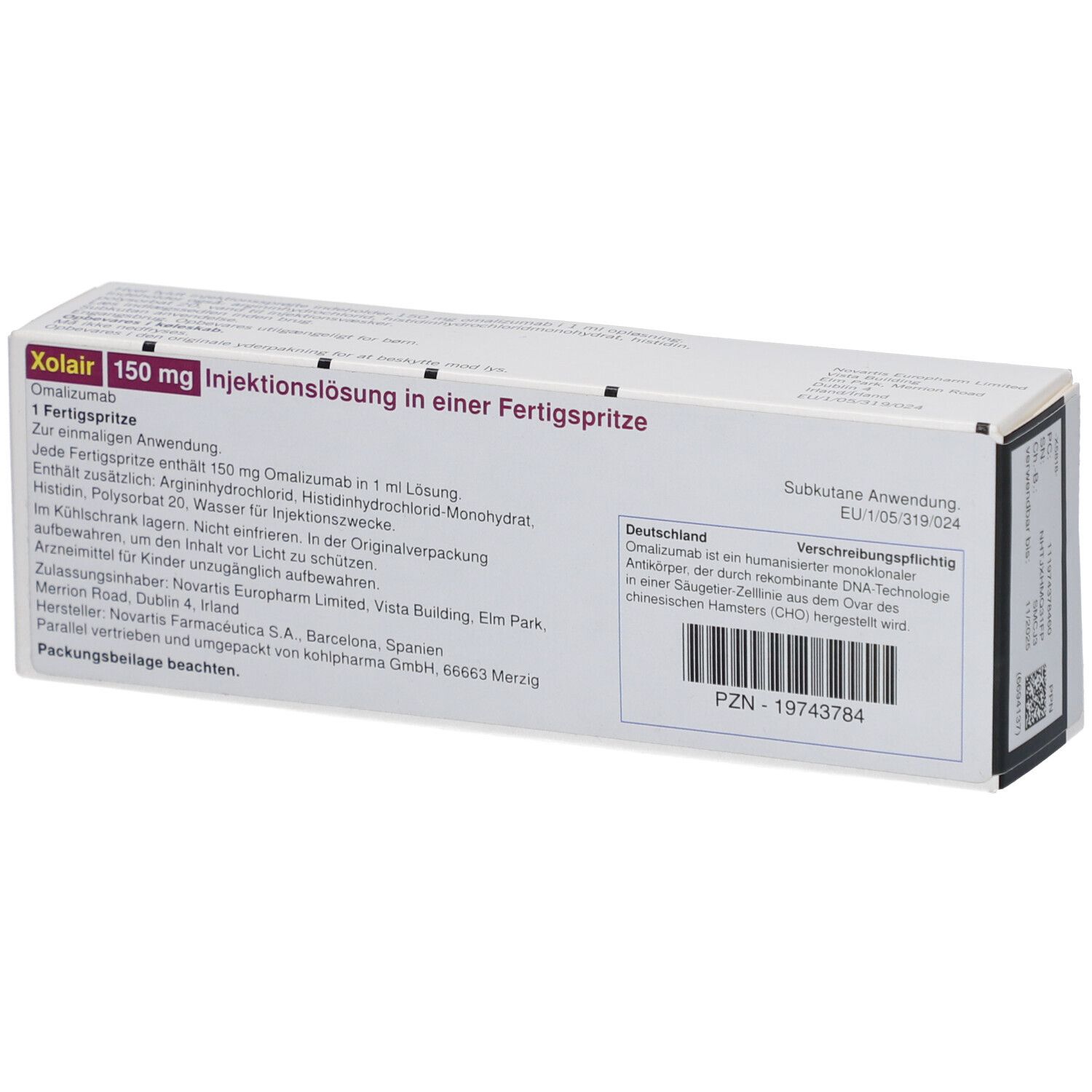 XOLAIR 150 mg Injektionslösung i.e.Fertigspritze