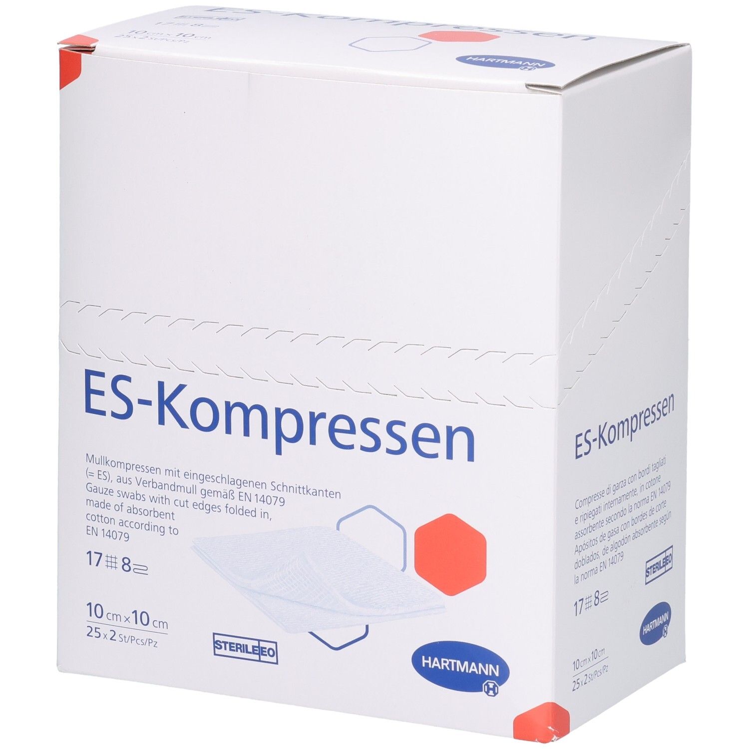 Es-Kompressen steril 10x10 cm 8fach 25x2 St Kompressen