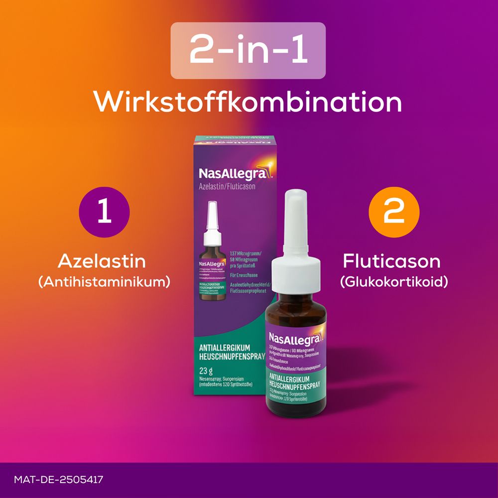 NasAllegra® Heuschnupfenspray I 2-in-1 Wirkstoffkombi bei Pollenallergie