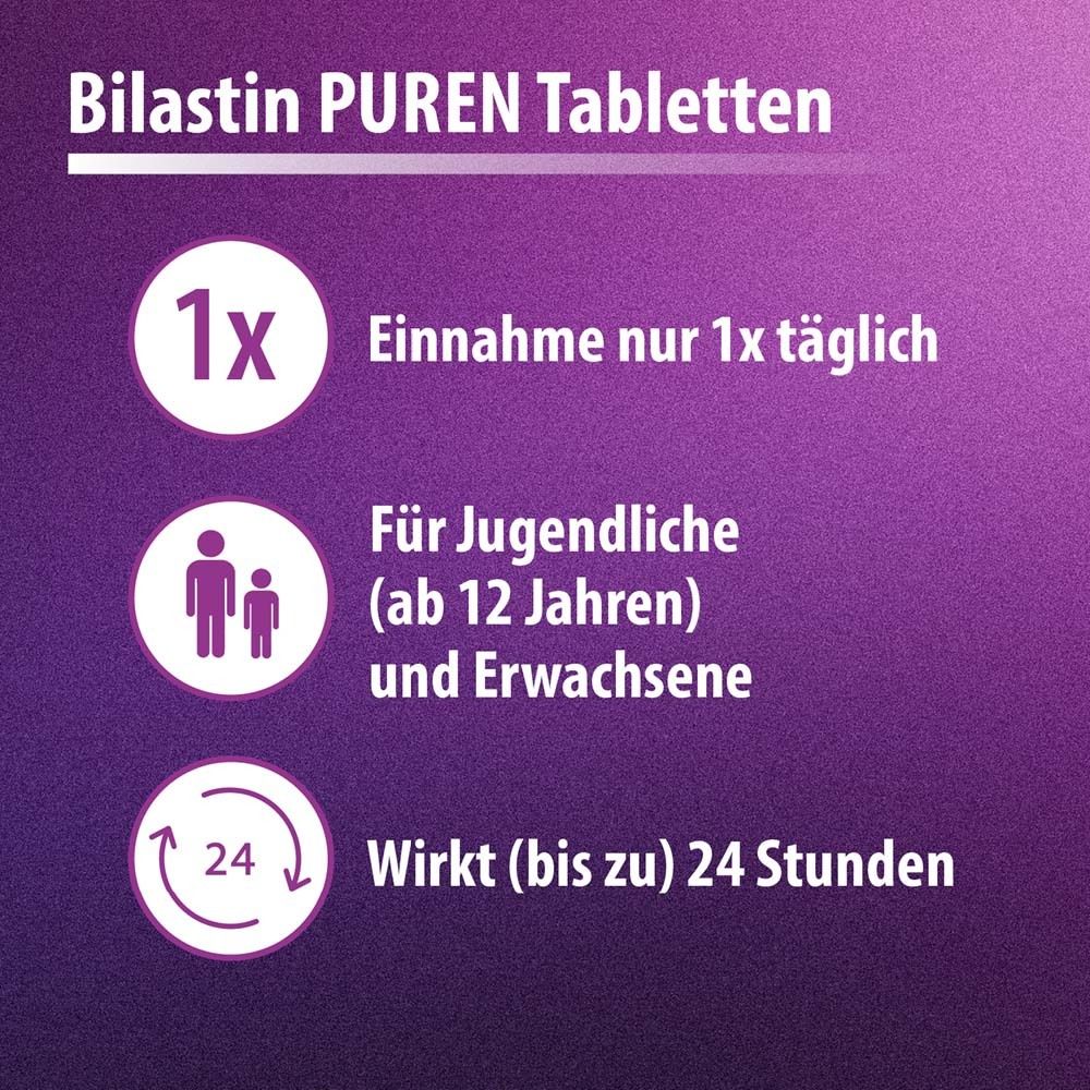 Bilastin PUREN  - Antiallergikum zur Linderung von Allergie, langanhaltende Wirkung, einfache Einnahme