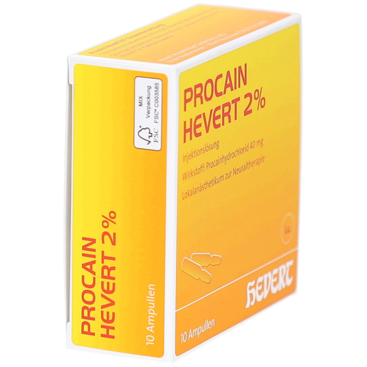 PROCAIN Hevert 2% Injektionslösung Ampullen
