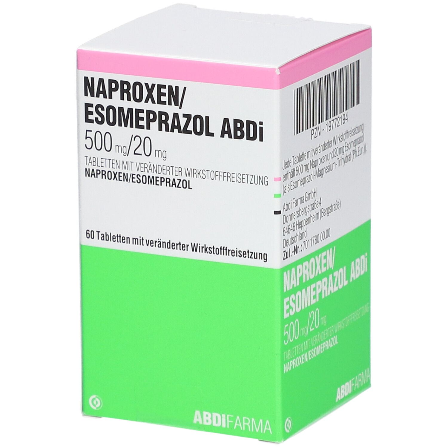NAPROXEN/Esomeprazol Abdi 500 mg/20 mg TVW