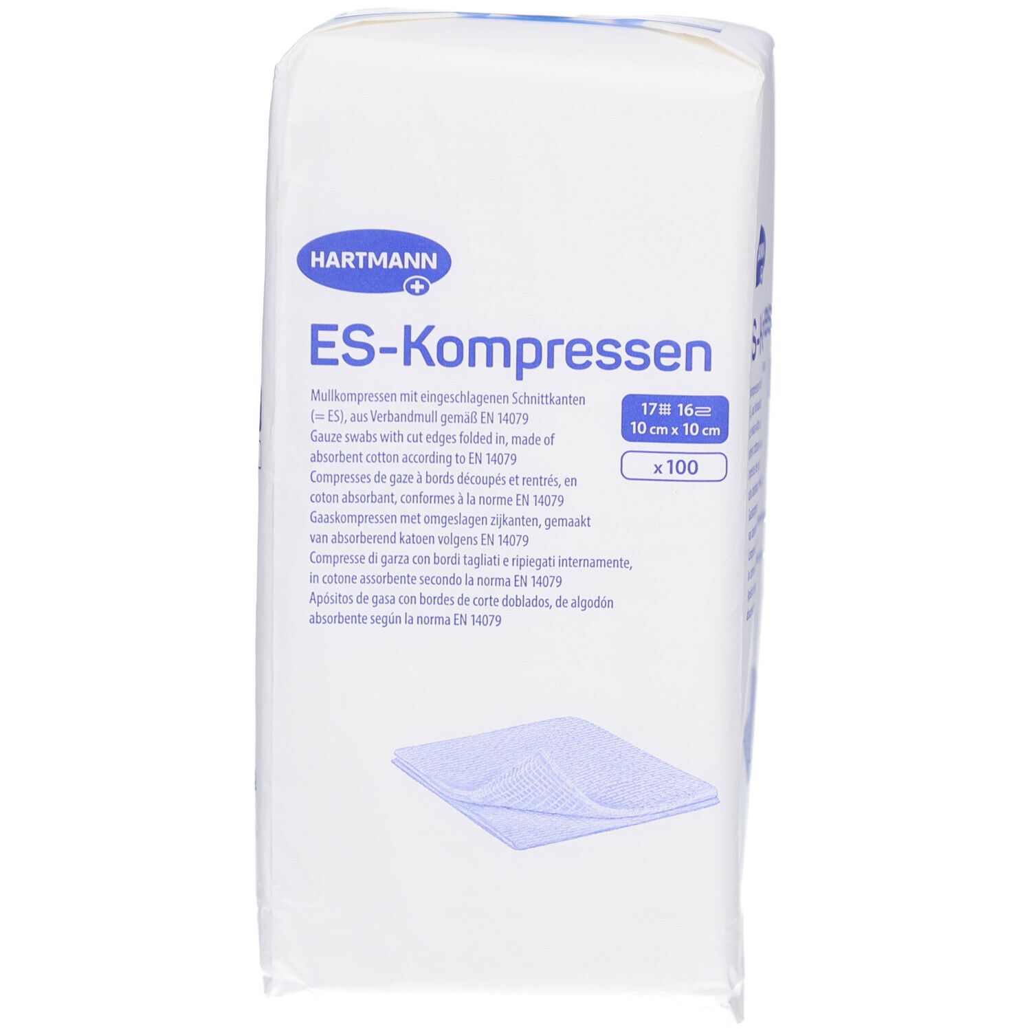Es-Kompressen unsteril 10x10 cm 16fach 100 St Kompressen