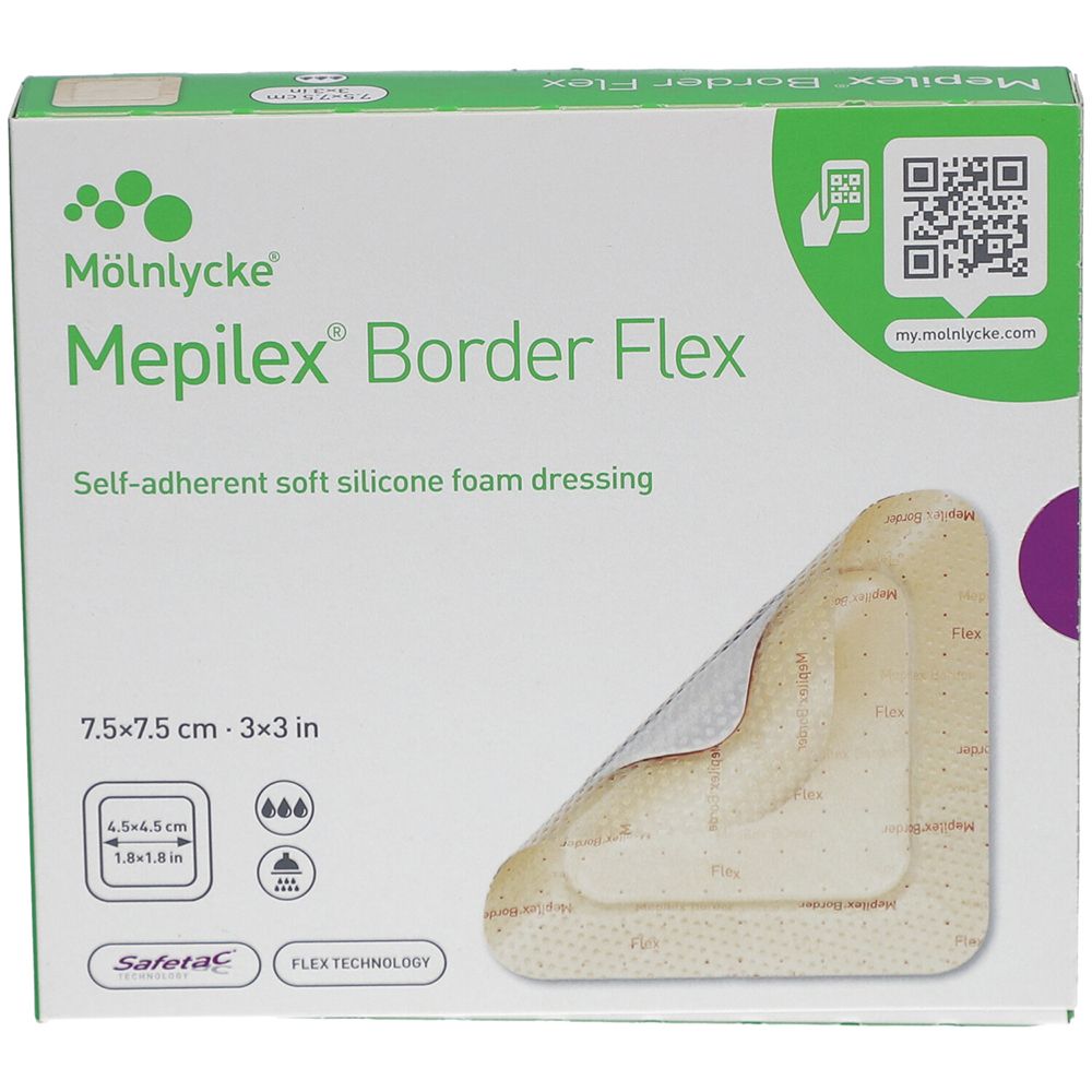 Mepilex Border Flex Schaumverb.haft.7,5x7,5 cm 10 St Verband