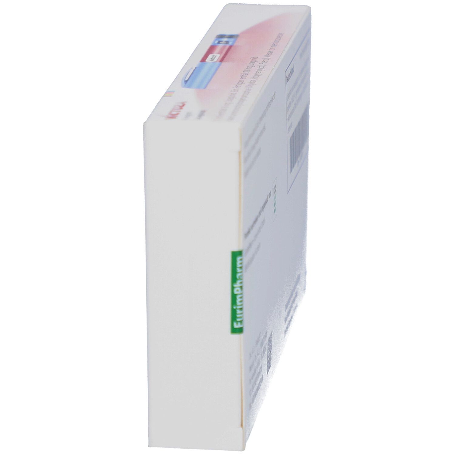 Seitenansicht der VICTOZA-Verpackung. Grün beschriftet mit EurimPharm. Text auf der Verpackung.