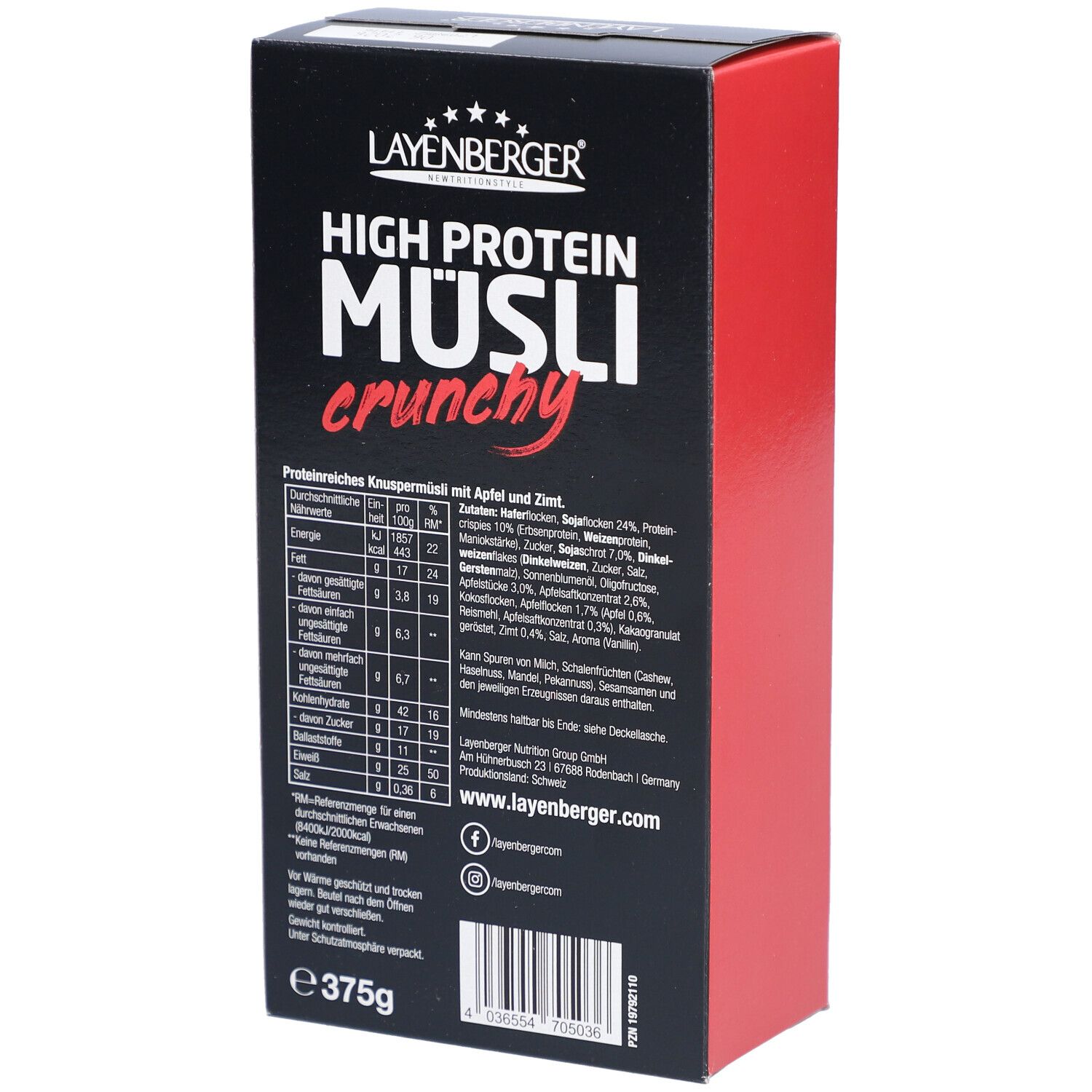 Layenberger High Protein Crunchy Müsli Apfel-Zimt