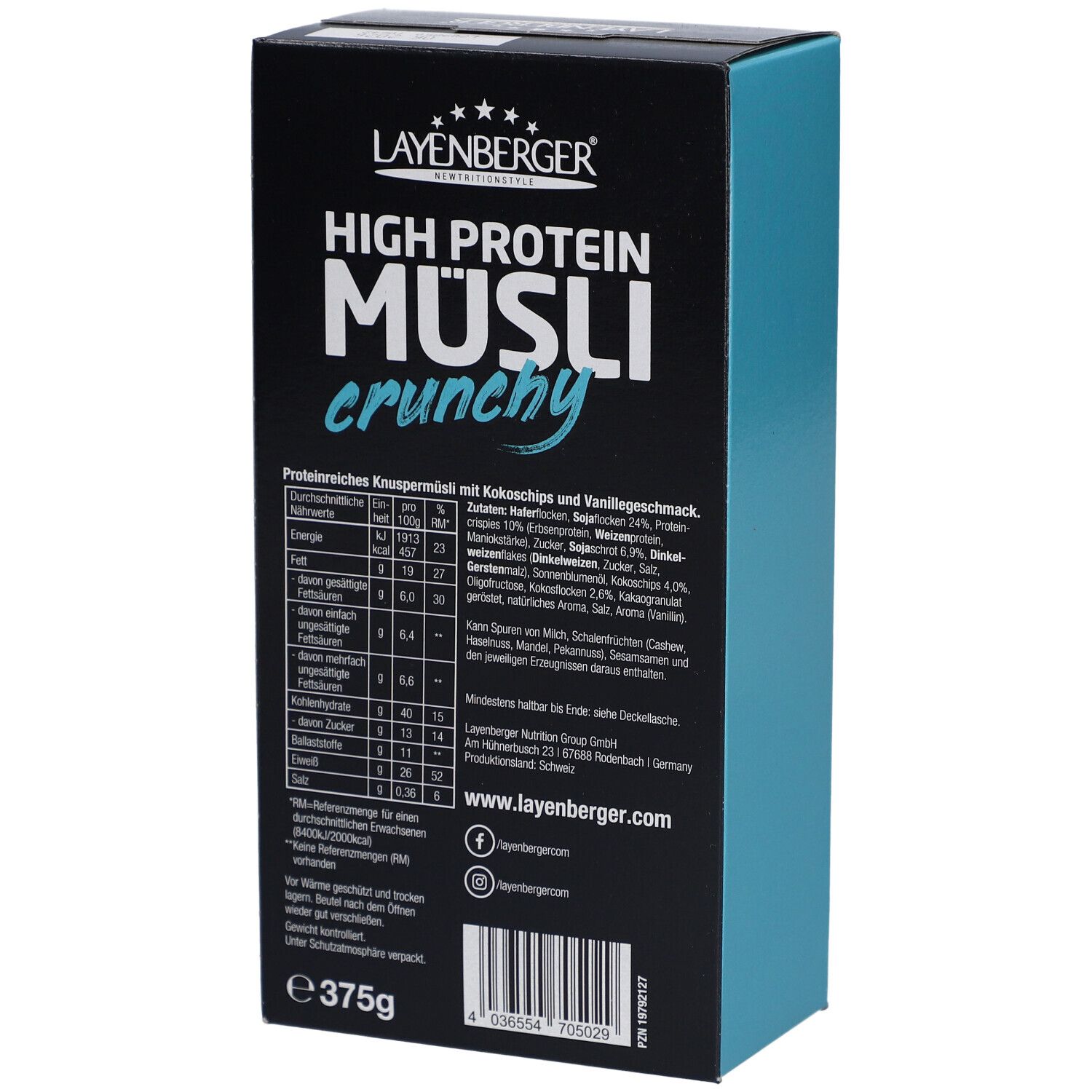 Layenberger High Protein Crunchy Müsli Kokos-Vanille Geschmack