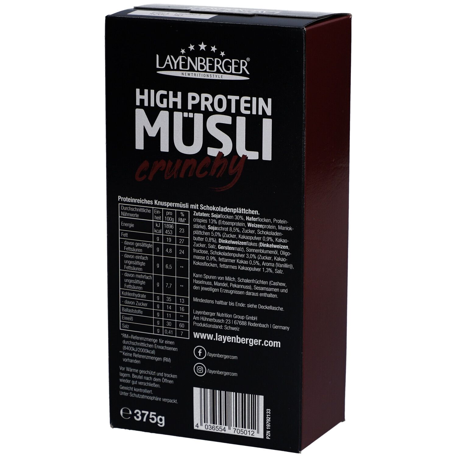 Layenberger High Protein Crunchy Müsli Schokolade