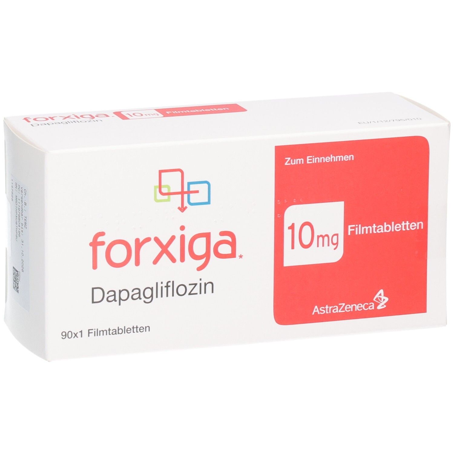 Forxiga 10mg Filmtabletten, 90 Stück. Dapagliflozin von AstraZeneca.