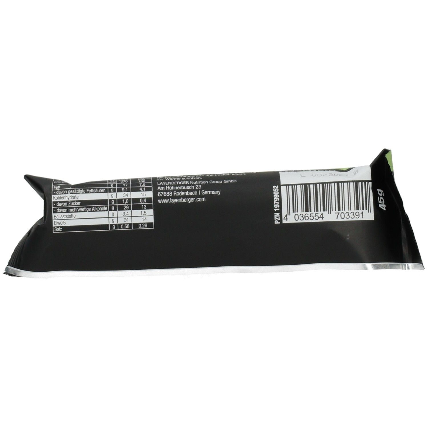 Layenberger 3K Protein Bar Crunchy Pistachio 45 g Riegel