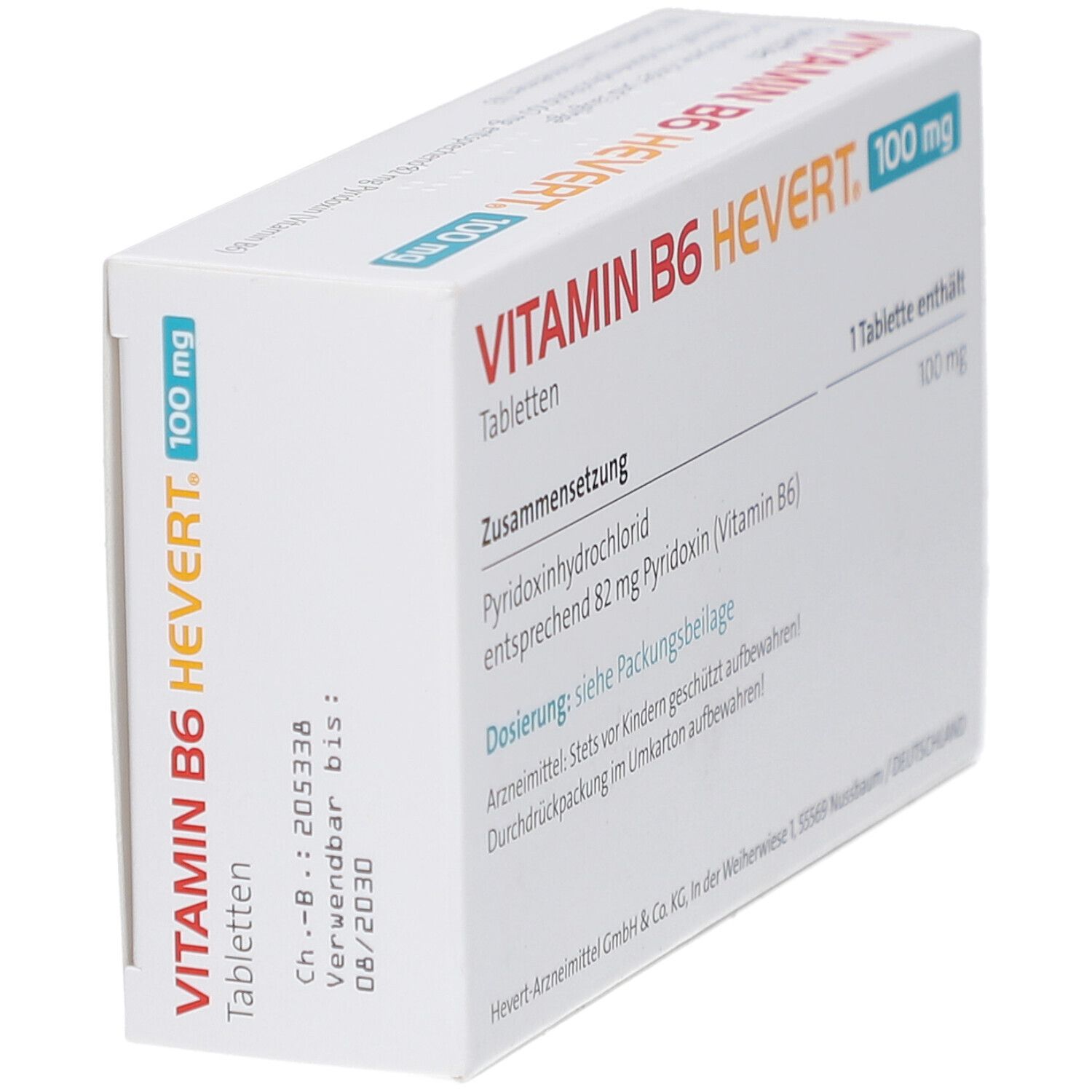 VITAMIN B6 HEVERT 100 mg Tabletten