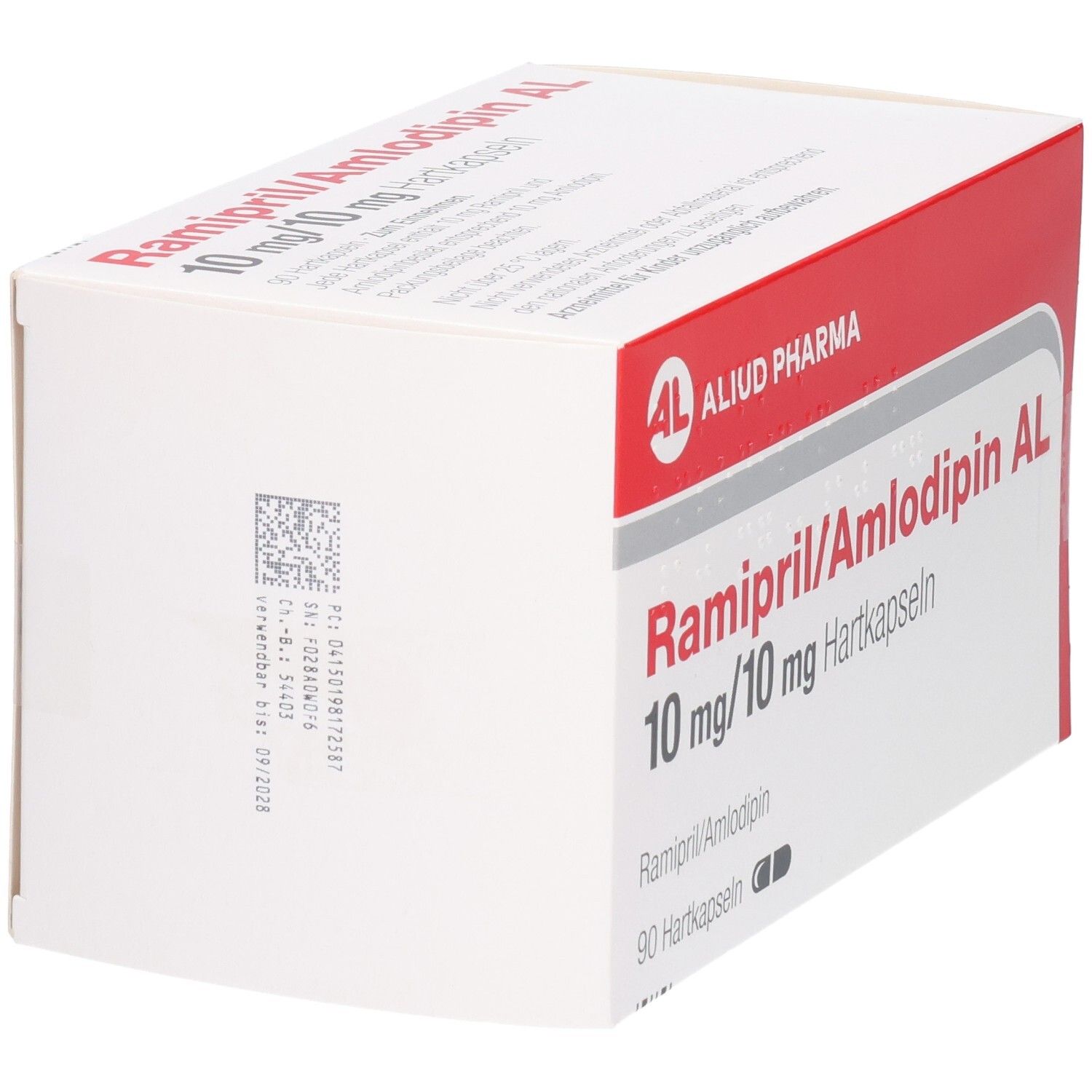 Ramipril/Amlodipin AL 10 mg/10 mg Hartkapseln Schachtel, 90 Stück.