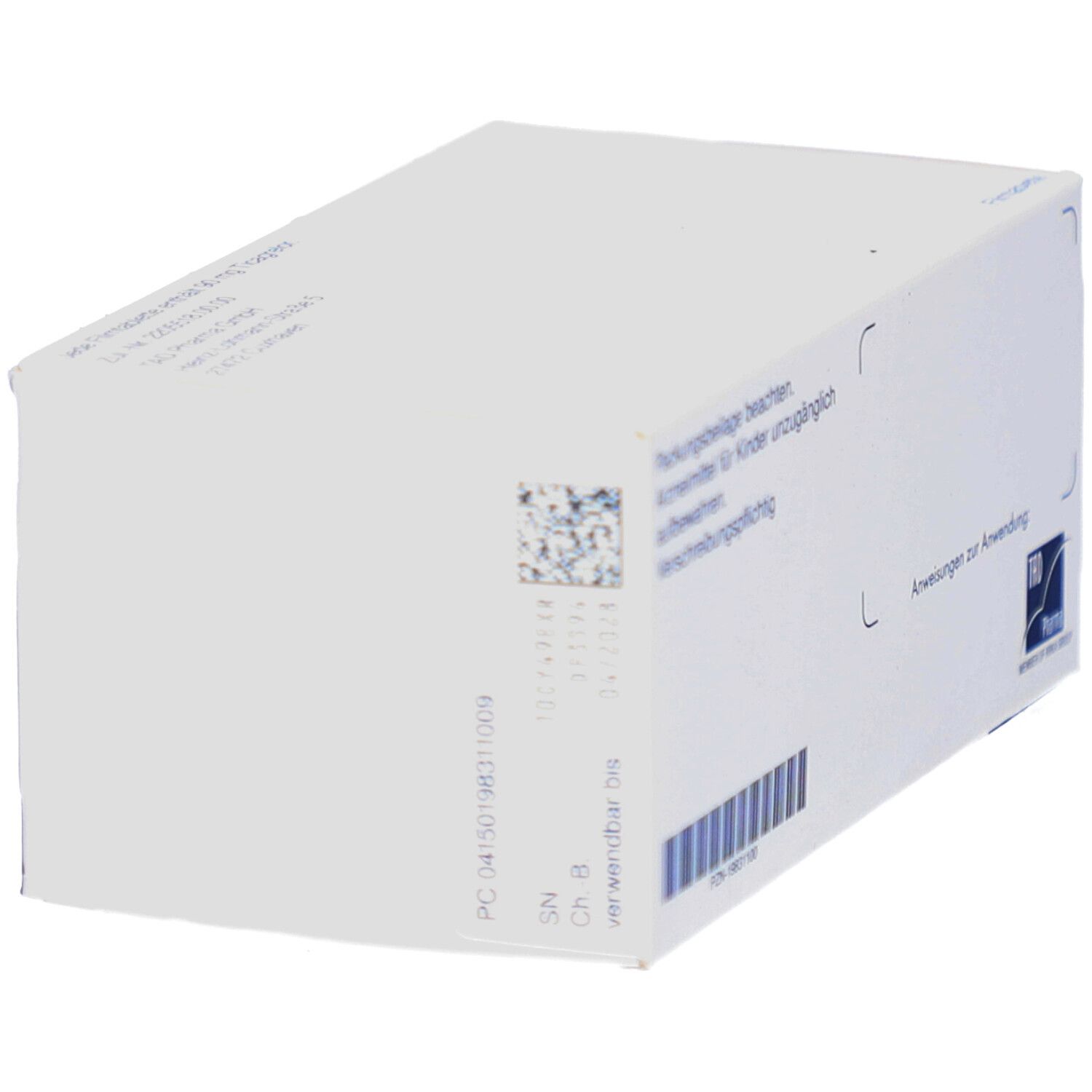 Schachtel "Ticabril 90 mg Filmtabletten" in schräger Ansicht. Weiße Box mit Text und Barcode.