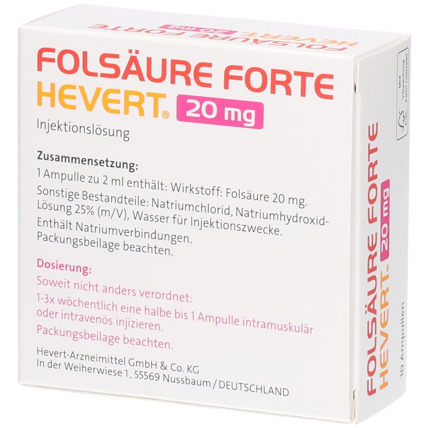 FOLSÄURE FORTE-HEVERT® Ampullen