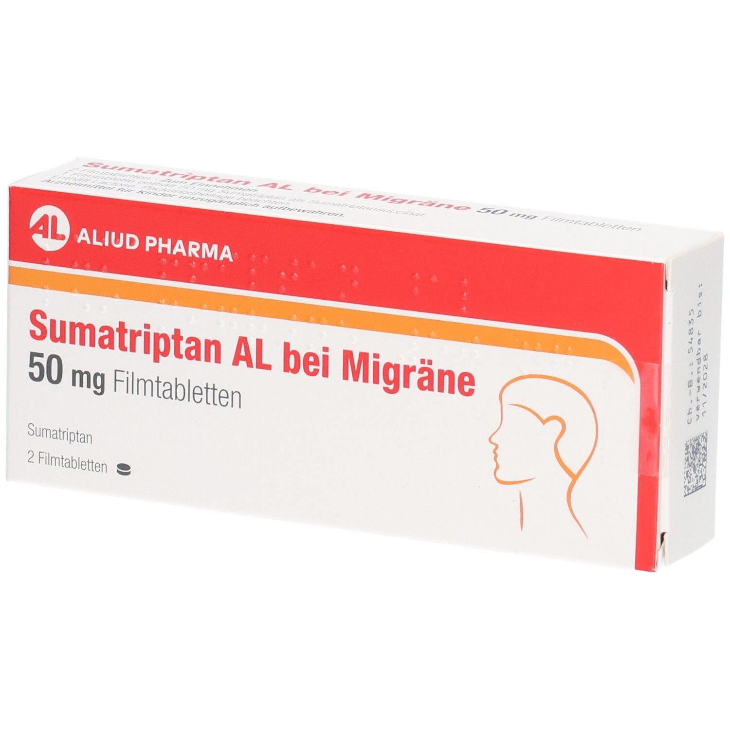 Sumatriptan AL bei Migräne 50 mg Filmtabletten 2 St
