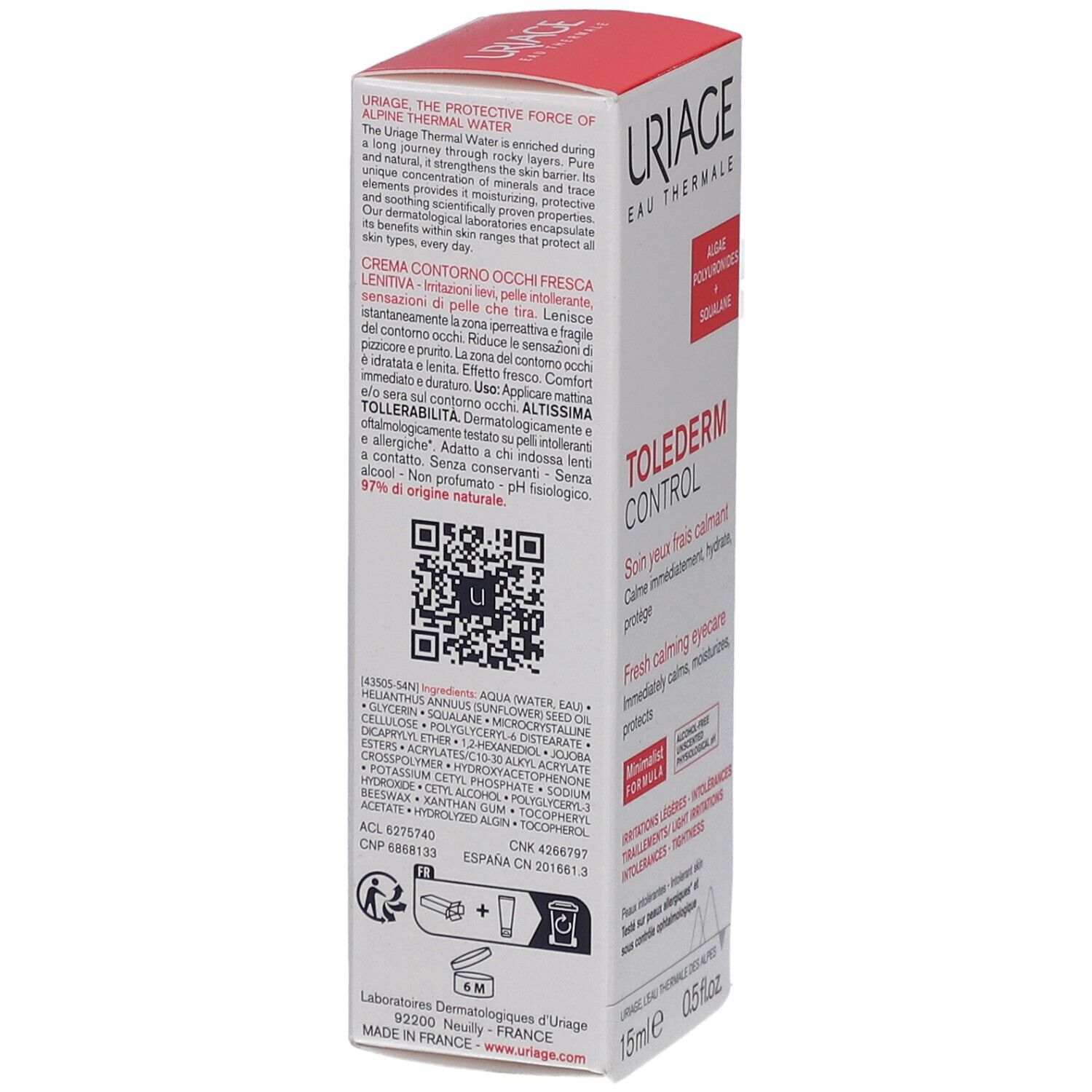 Uriage® Tolederm Control Beruhigende Augenpflege