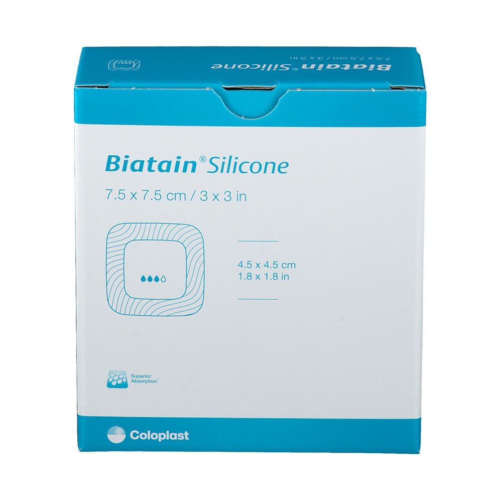 Biatain Silicone Schaumverband 7,5x7,5 cm 10 St Verband