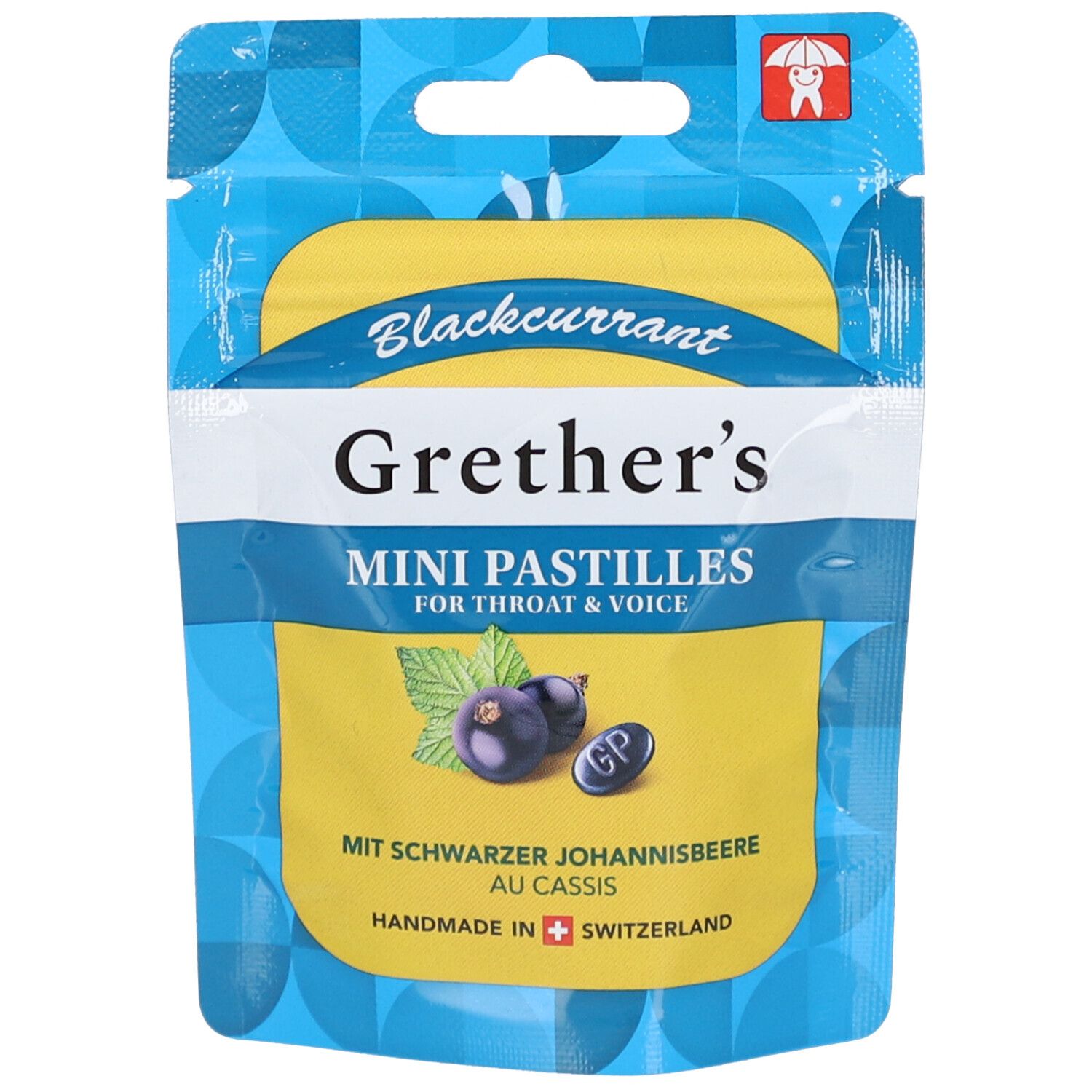 Grethers Blackcurrant zuckerfrei Past.Mini Beutel 30 g Pastillen