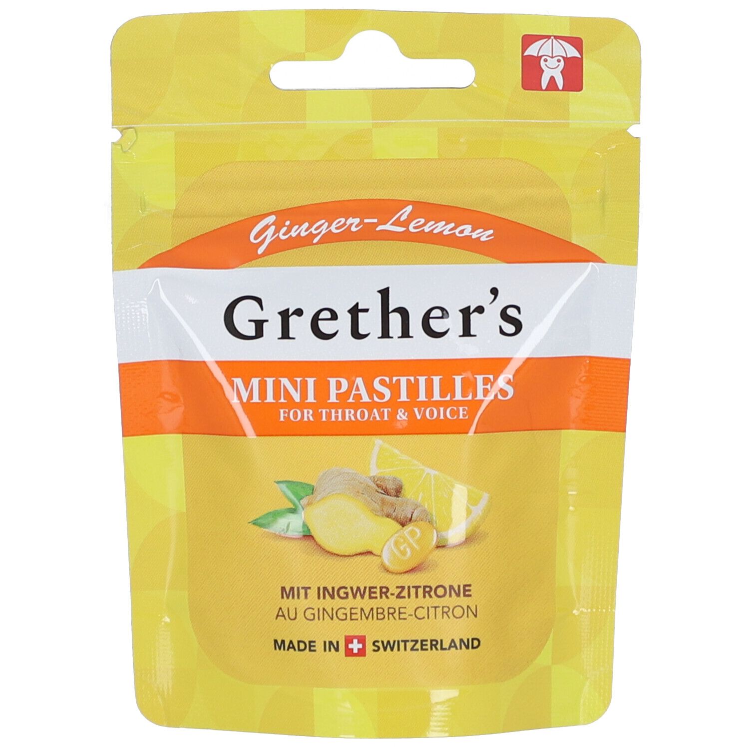 Grethers Ginger Lemon zuckerfrei Past.Mini Beutel 30 g Pastillen