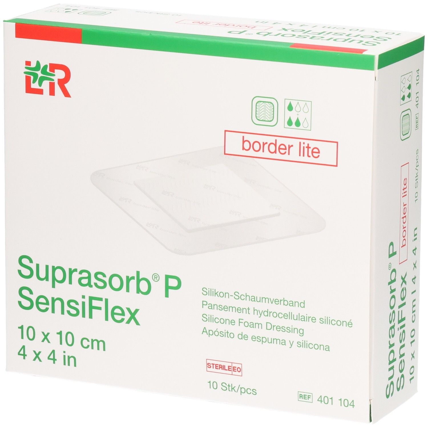 Suprasorb P SensiFlex border lite 10x10cm 10 St Verband