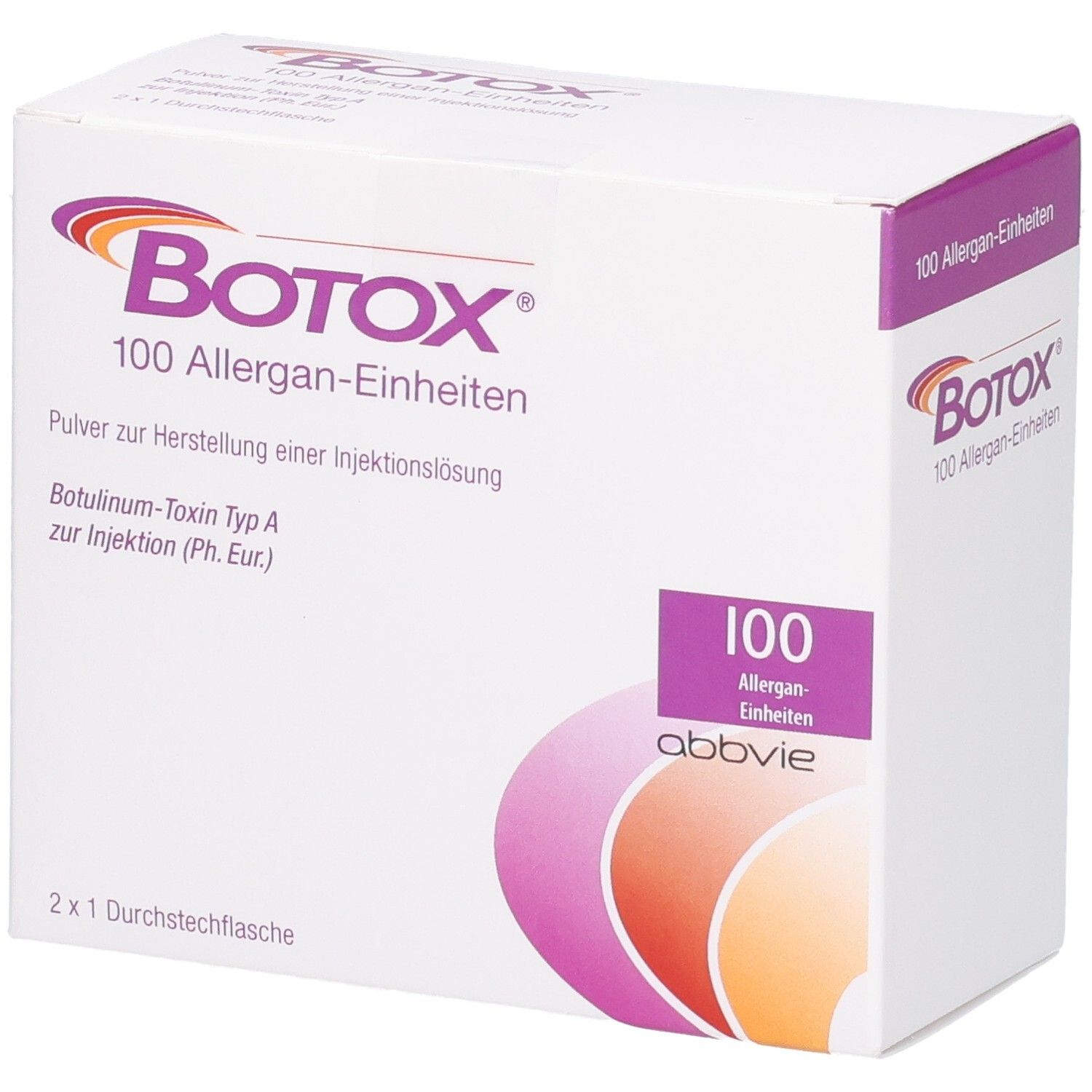 BOTOX Multipack 2x100 Allergan-Einheiten Karton. Enthält Pulver zur Herstellung einer Injektionslösung.