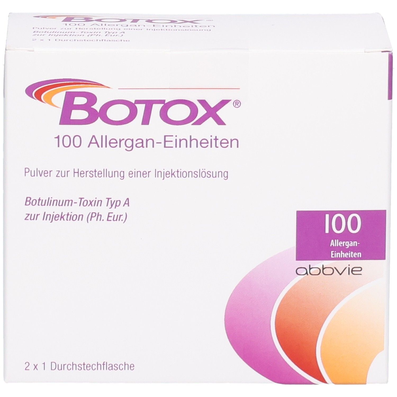 BOTOX 100 Allergan-Einheiten Pulver zur Herstellung einer Injektionslösung. AbbVie.