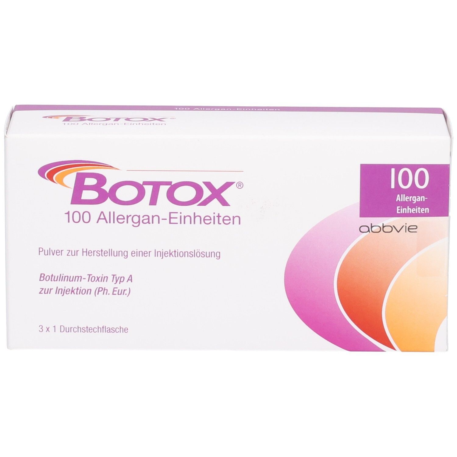 BOTOX 100 Allergan-Einheiten Pulver zur Herstellung einer Injektionslösung. Enthält Botulinum-Toxin Typ A.