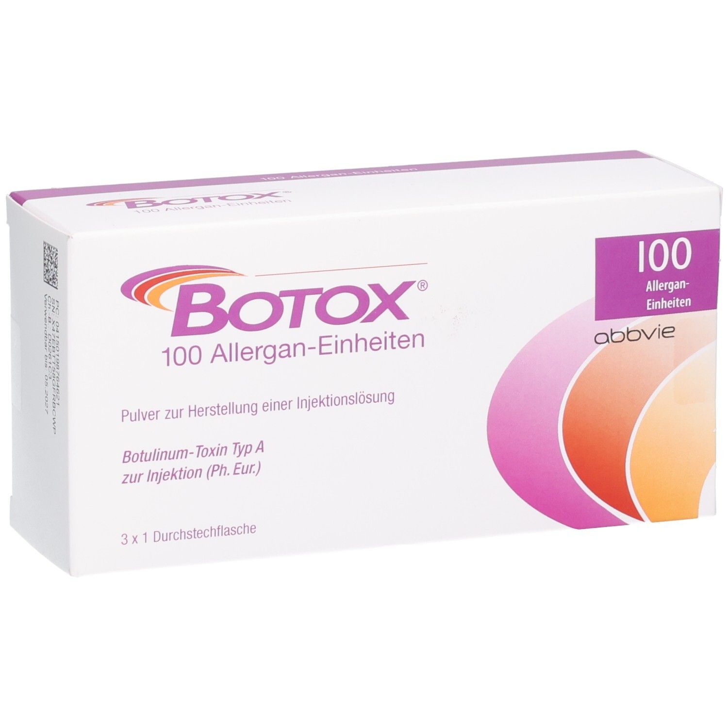 BOTOX 100 Allergan-Einheiten Pulver zur Herstellung einer Injektionslösung. Enthält Botulinum-Toxin Typ A.