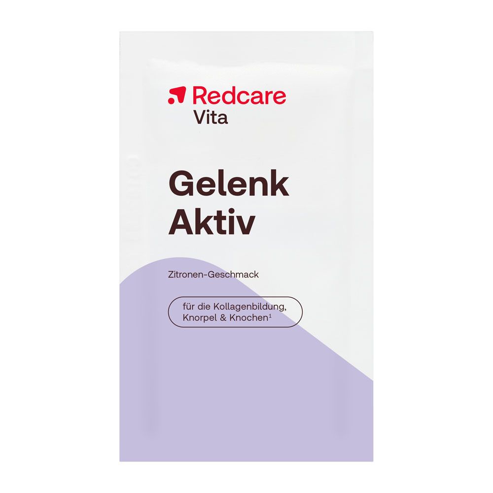 Redcare Vita Gelenk Aktiv Beutel, Zitronen-Geschmack. Für Kollagenbildung, Knorpel & Knochen.