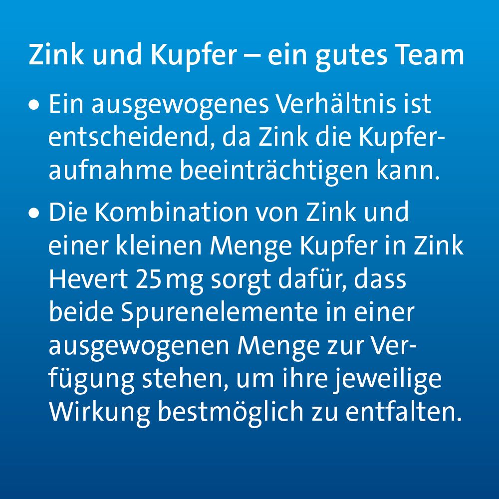 Zink Hevert 25 mg – Kapseln mit Zink und Kupfer zur Immunsystempflege