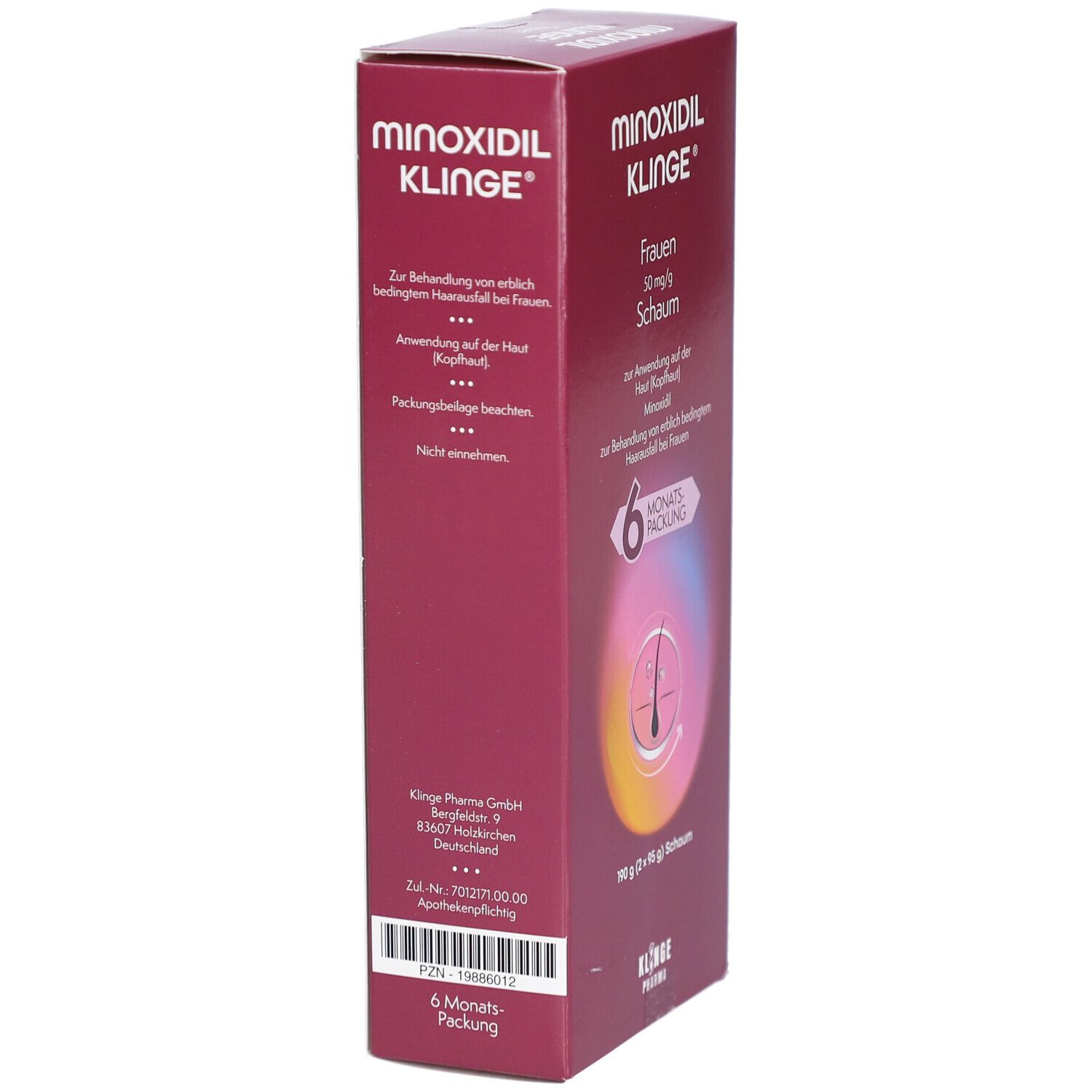 Minoxidil Klinge® Frauen 50 mg/g Schaum - Zur Behandlung von erblich bedingtem Haarausfall bei Frauen