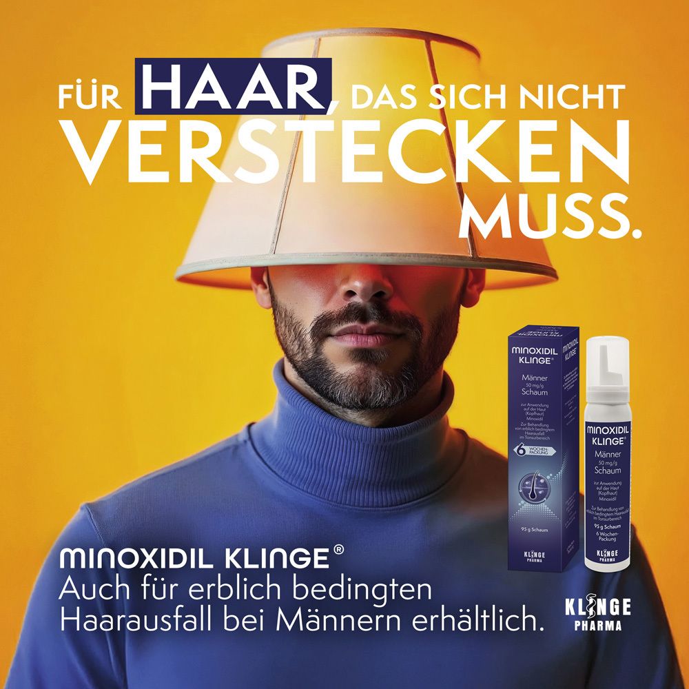 Minoxidil Klinge® Frauen 50 mg/g Schaum - Zur Behandlung von erblich bedingtem Haarausfall bei Frauen