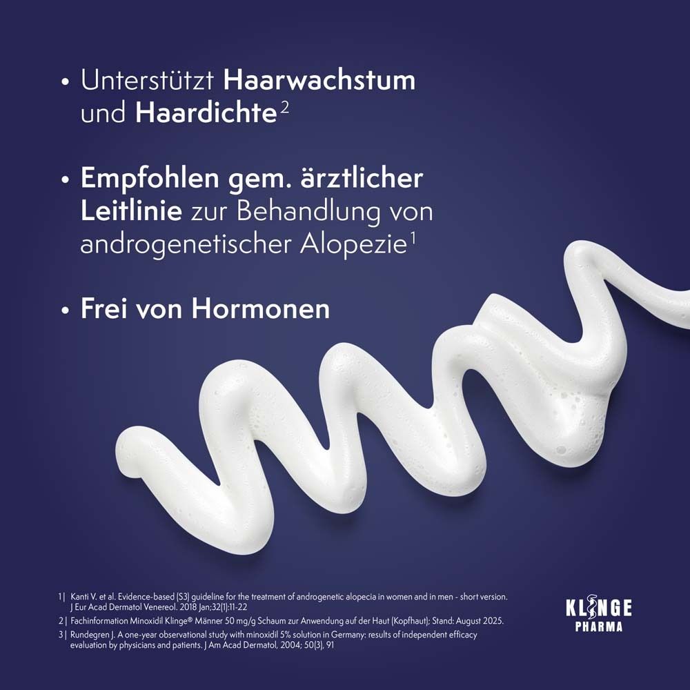 Produktinformationen: Unterstützt Haarwachstum, empfohlen, hormonfrei. Schaum-Darstellung.