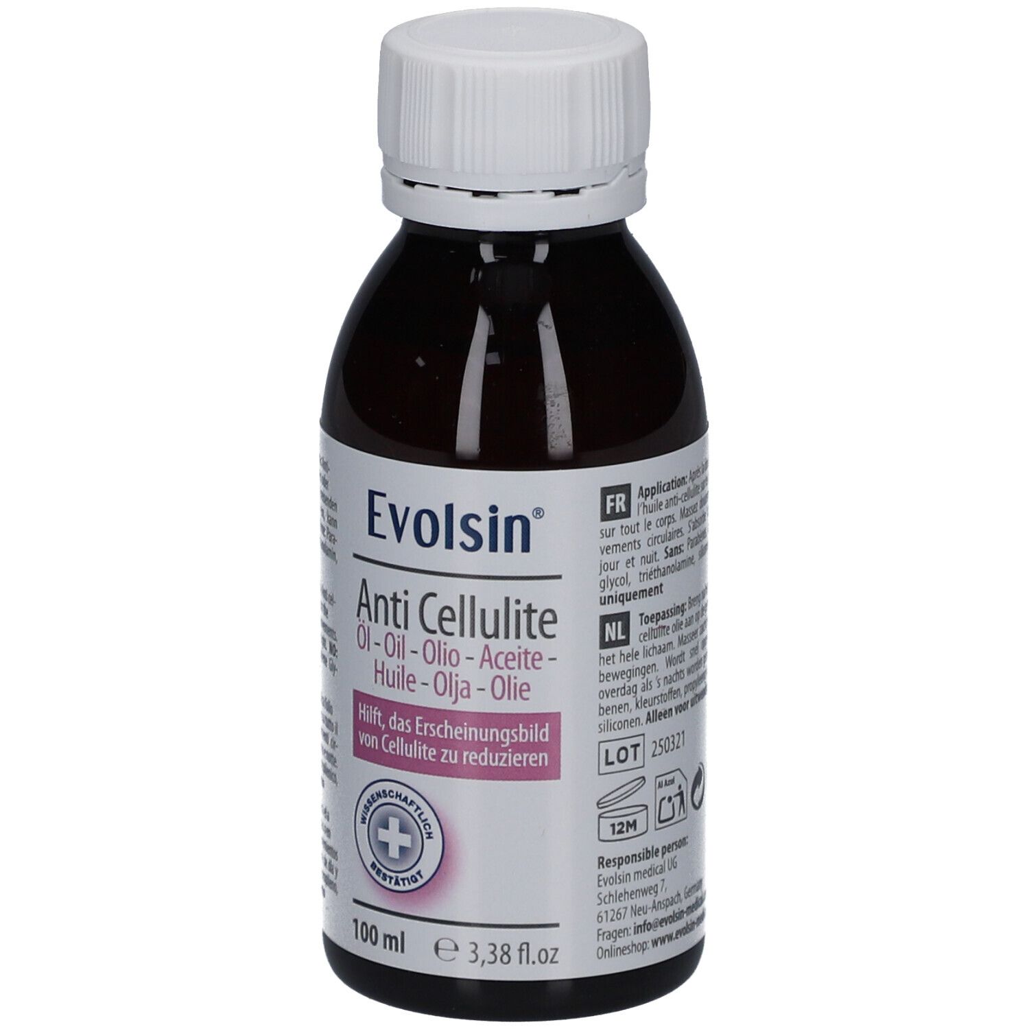 Evolsin® Anti Cellulite Öl – gegen Cellulite & Orangenhaut