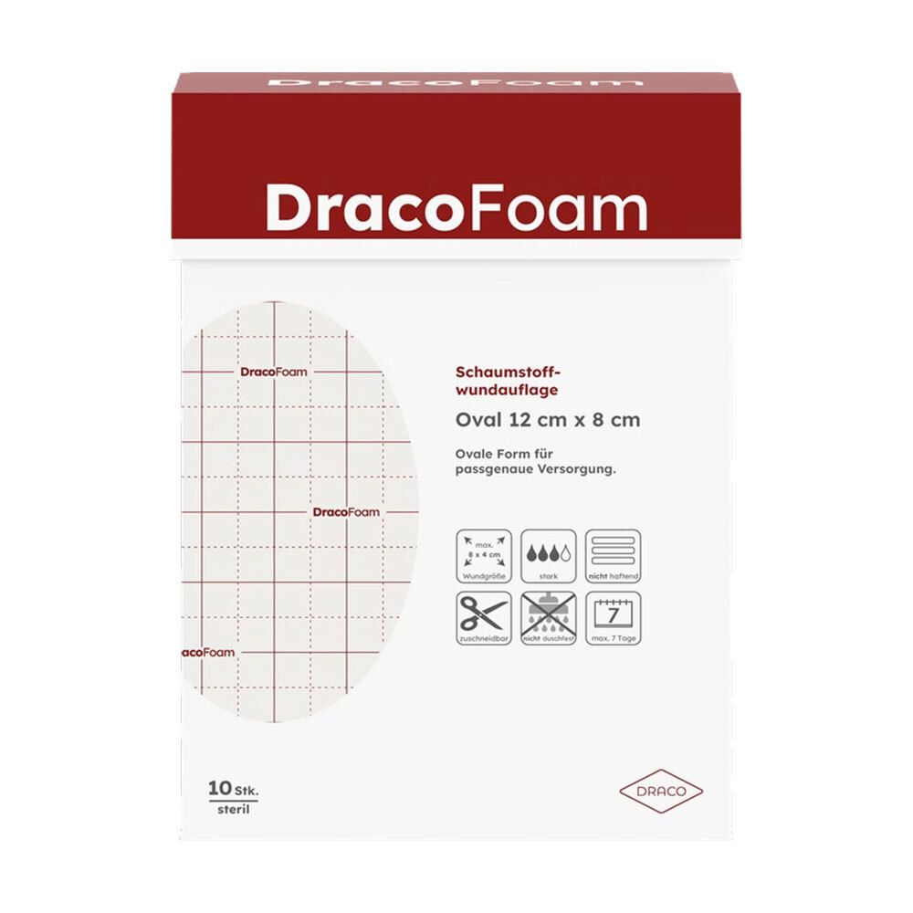 Dracofoam Schaumstoff Wundauflage oval 8x12 cm 10 St Verband