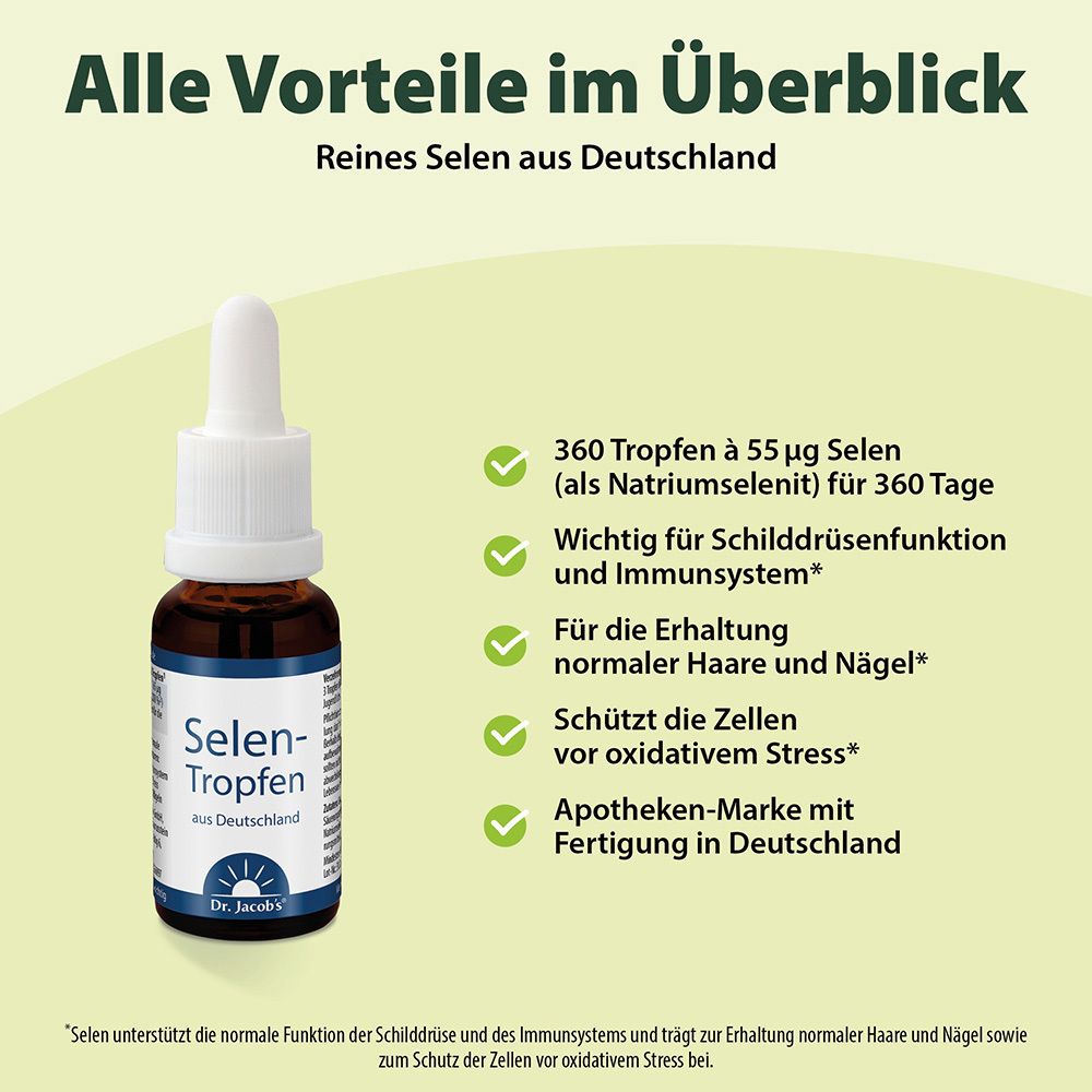 Dr. Jacob's Selen-Tropfen 55 mcg Natriumselenit 360 Tropfen vegan