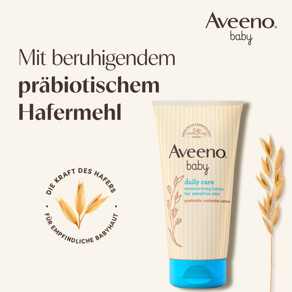 Aveeno® baby Daily Care Body Lotion - Sanfte Pflege für Babys bei trockener und gereizter Haut- Jetzt 20% sparen mit Code "20aveeno"
