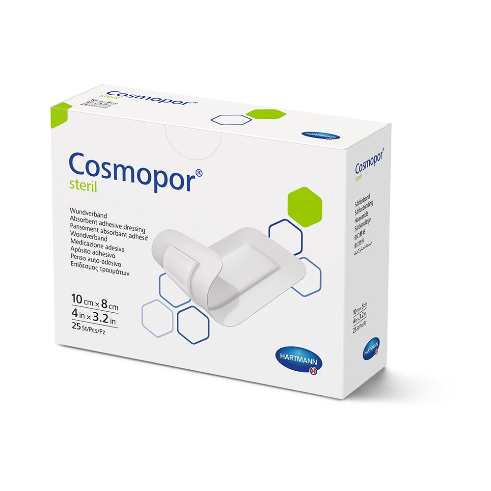 Verpackung Cosmopor steril Wundverband 10x8cm, 25 Stück.