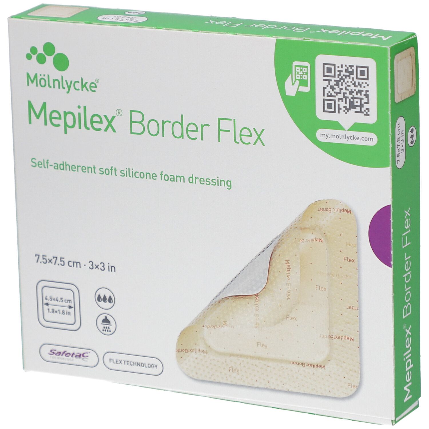 Mepilex Border Flex Schaumverb.haft.7,5x7,5 cm 5 St Verband