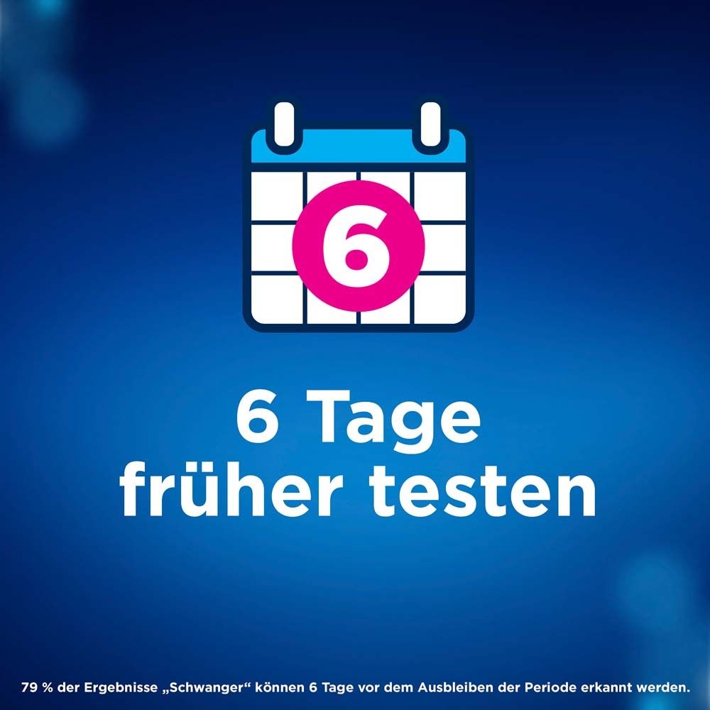 Kalender mit der Aufschrift '6 Tage früher testen'.