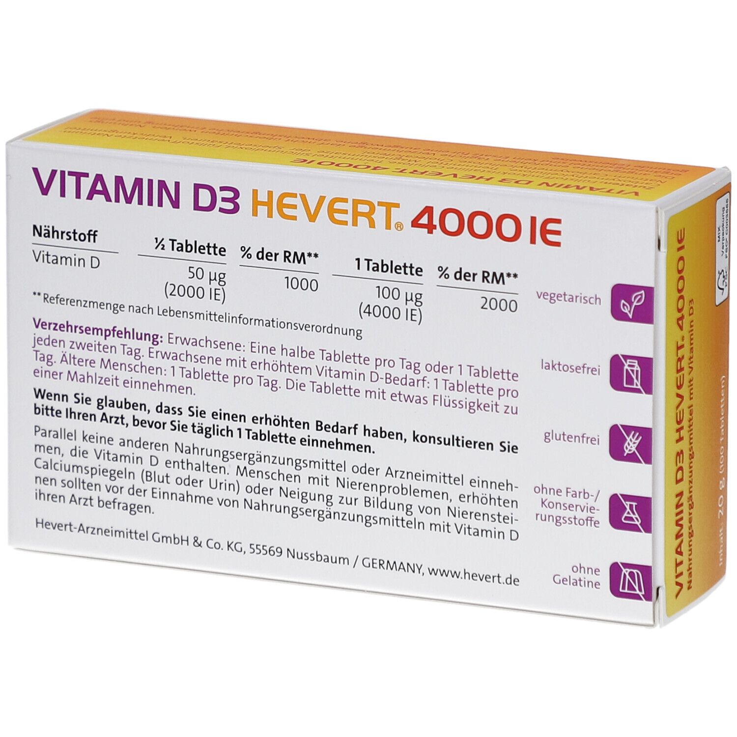 Vitamin D3 Hevert 4000 IE