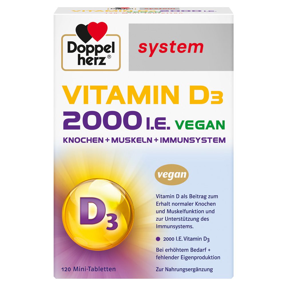 Doppelherz Vitamin D3 2000 I.e. vegan system Tabl. 120 St Tabletten