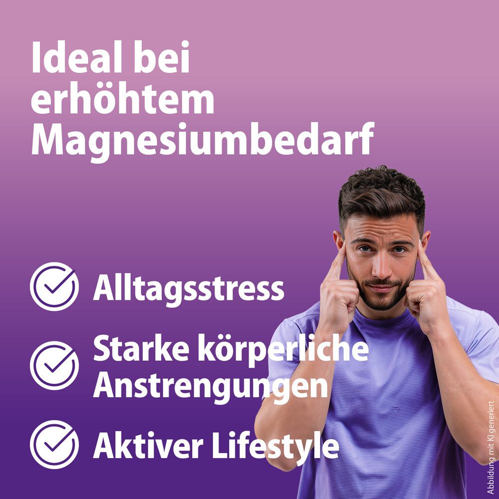 Mann mit Magnetrans DUOAKTIV 400 mg Magnesium, ideal bei erhöhtem Magnesiumbedarf.